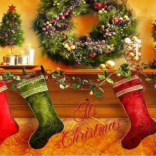 Xmas stockings wallpaper