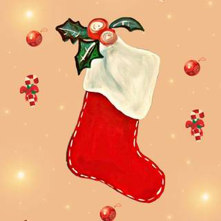 Xmas stockings wallpaper