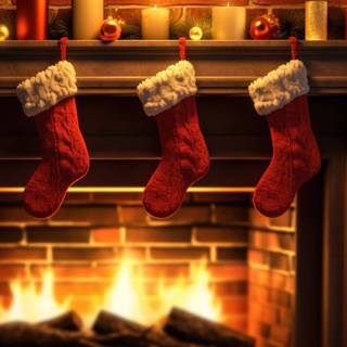 Xmas stockings wallpaper