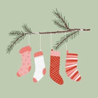 Xmas stockings wallpaper