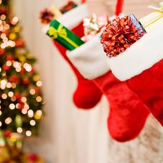 Xmas stockings wallpaper