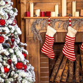 Xmas stockings wallpaper