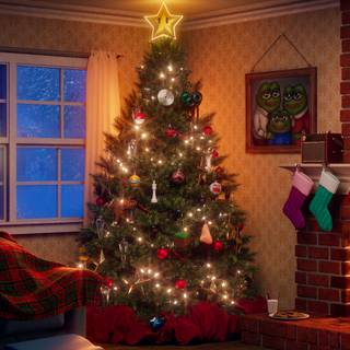 4k Christmas fireplace wallpaper