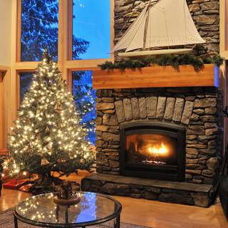 4k Christmas fireplace wallpaper