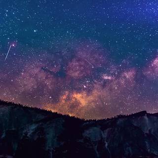 Blue mountain night laptop wallpaper