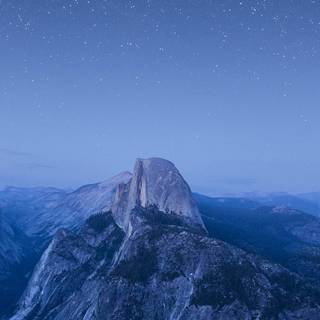 Blue mountain night laptop wallpaper