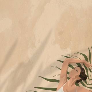 Beige girl art wallpaper