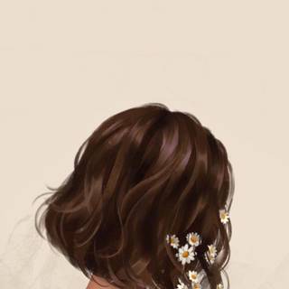 Beige girl art wallpaper