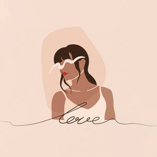 Beige girl art wallpaper