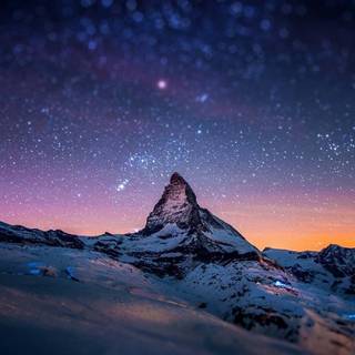 Blue mountain night laptop wallpaper