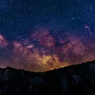 Blue mountain night laptop wallpaper