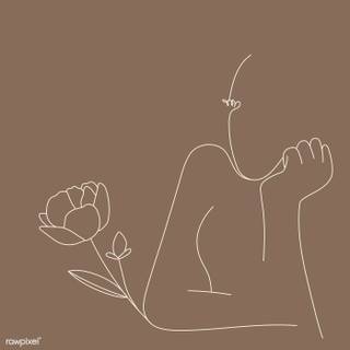 Beige girl art wallpaper