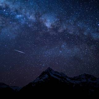 Blue mountain night laptop wallpaper