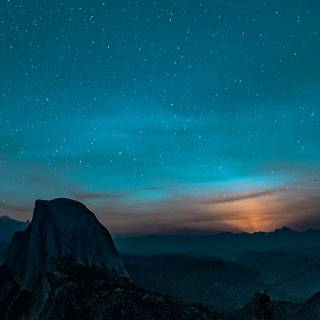 Blue mountain night laptop wallpaper