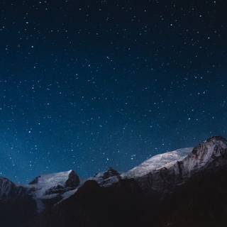 Blue mountain night laptop wallpaper