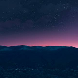 Blue mountain night laptop wallpaper