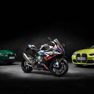 Bikes and cars together wallpaper