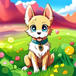 Cartoon cute dog wallpaper