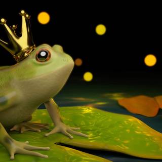 Frogs with crowns wallpaper