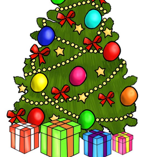 Xmas tree cartoon wallpaper