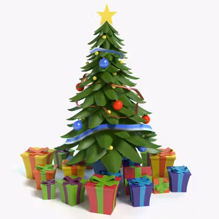 Xmas tree cartoon wallpaper