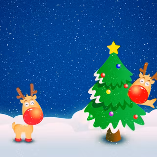 Xmas tree cartoon wallpaper