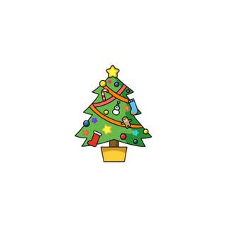 Xmas tree cartoon wallpaper