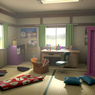 Nobita room wallpaper