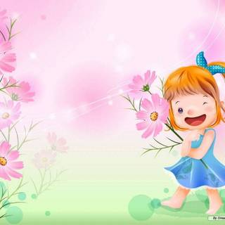 Baby girl cartoon wallpaper