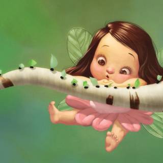 Baby girl cartoon wallpaper