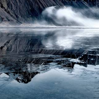 Winter lake iPhone wallpaper