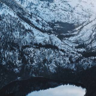Winter lake iPhone wallpaper