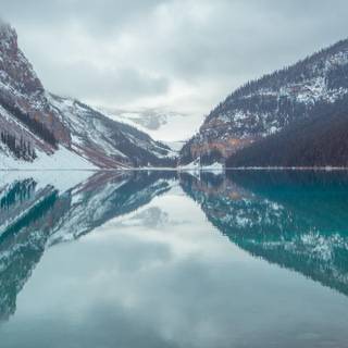 Winter lake iPhone wallpaper