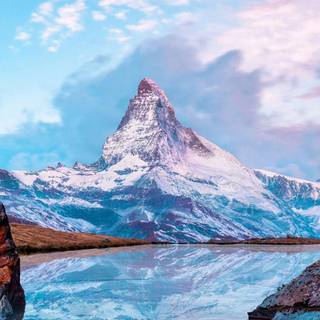 Winter lake iPhone wallpaper