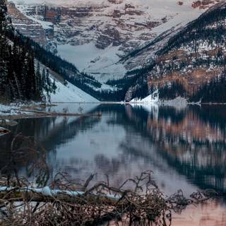 Winter lake iPhone wallpaper