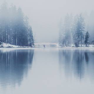 Winter lake iPhone wallpaper