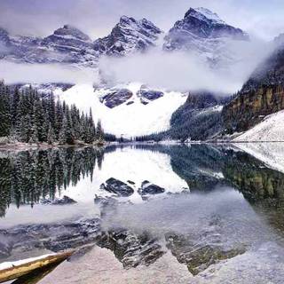 Winter lake iPhone wallpaper