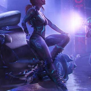 Cyber girl PC wallpaper