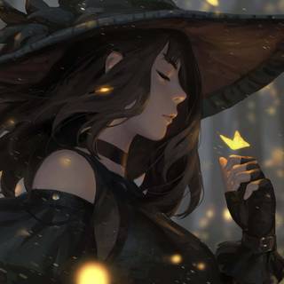 Witch anime girl wallpaper