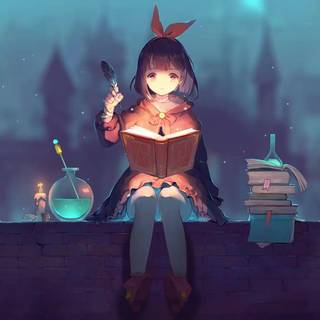 Witch anime girl wallpaper