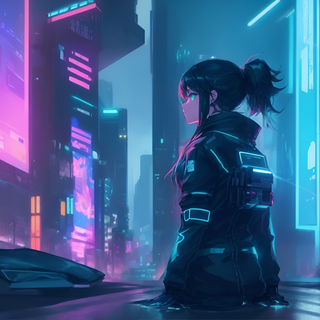 Anime girls cyber HD wallpaper