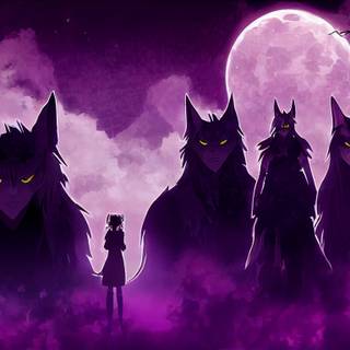 Dark anime purple wallpaper