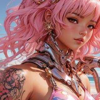 Anime girls cyber HD wallpaper