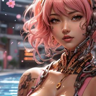 Anime girls cyber HD wallpaper