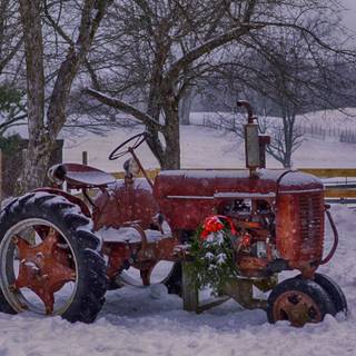 Winter tractors wallpaper