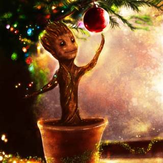 Groot Xmas wallpaper