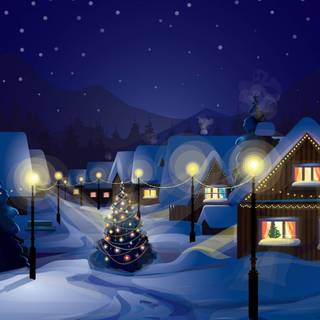 Xmas village wallpaper
