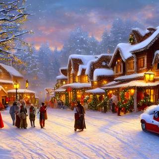 Xmas village wallpaper
