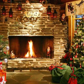 Xmas fireplace wallpaper