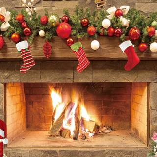 Xmas fireplace wallpaper